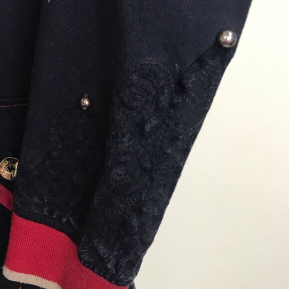 Coogi Vintage Jacket Blazer Cotton Brocade Embroidery Logo Studs Pocket Zip XXL - Picture 10 of 16